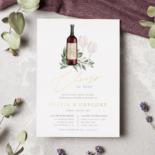 Liebe Weinverkostung Probe Abendessen Folieneinladung (Von Creator hochgeladen)