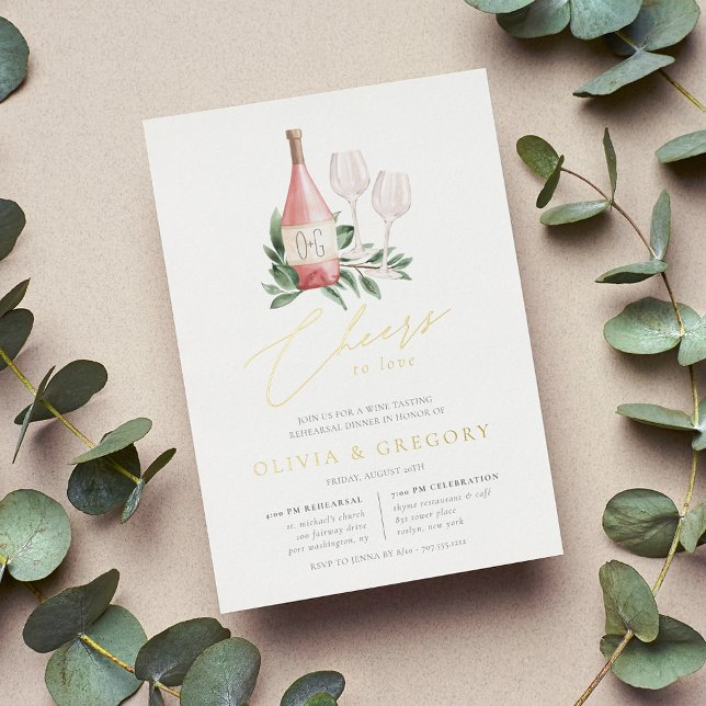 Liebe Weinverkostung Probe Abendessen Folieneinladung (Von Creator hochgeladen)