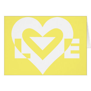 Liebe Weiß auf Gelb