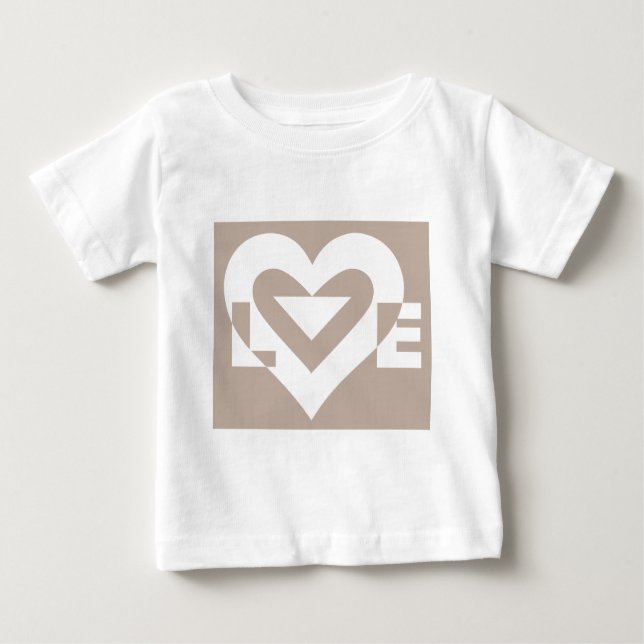 Liebe Weiß auf Grau Baby T-shirt (Vorderseite)