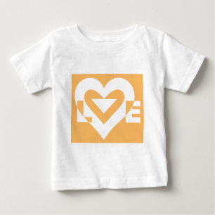 Liebe Weiß auf Orange Baby T-shirt