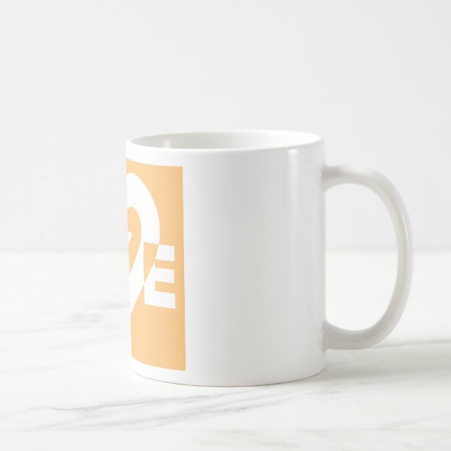 Liebe Weiß auf Orange Kaffeetasse (Rechts)