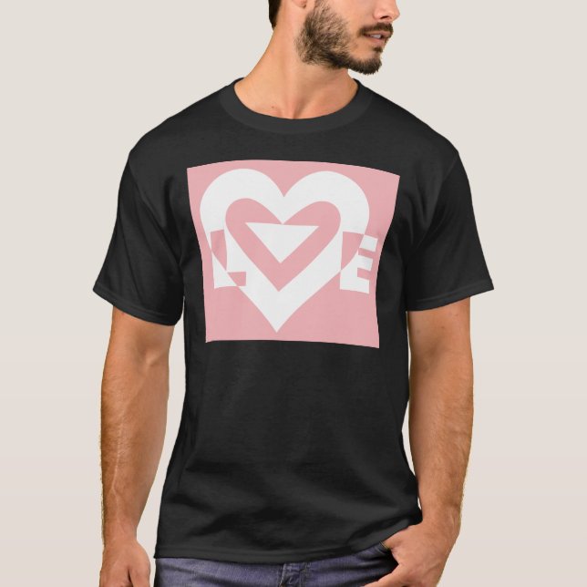Liebe Weiß auf Rosa T-Shirt (Vorderseite)