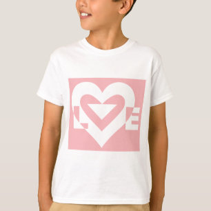 Liebe Weiß auf Rosa T-Shirt