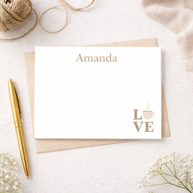 Liebe Weiß und Braun Post-it Klebezettel (Von Creator hochgeladen)