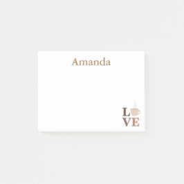 Liebe Weiß und Braun Post-it Klebezettel