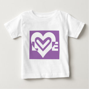 Liebe weiß und Lila Baby T-shirt