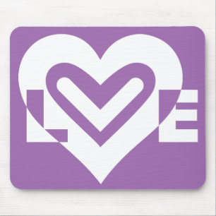 Liebe weiß und Lila Mousepad