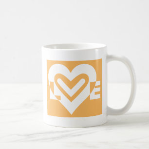Liebe Weiß und Orange Kaffeetasse