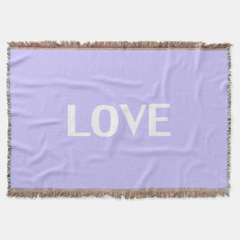 "Liebe" - weiße Buchstaben lavender lila backgroun Decke