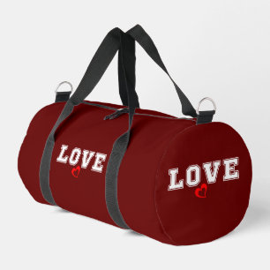 Liebe Weiße Typografie Und Einfaches Rotes Herz Duffle Bag