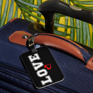 Liebe Weiße Typografie und einfaches Rotes Herz Gepäckanhänger