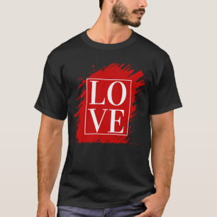 LIEBE WEISSE TYPOGRAPHIE ROTE KUNST T-Shirt