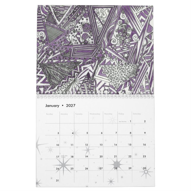 Liebe-Wellen-Kunst Calenar Kalender (Jan 2027)