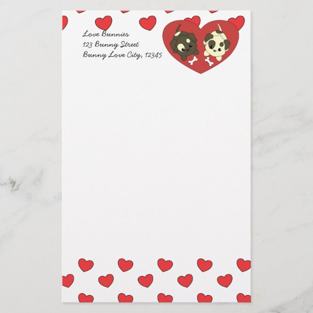 Liebe Welpen Briefpapier (Vorderseite)