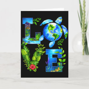 Liebe Welt Erde Tag Planet Jubiläum Erde Schildkrö Karte