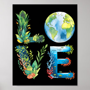 Liebe Welt Erdentag 2026 Umwelt Tier Baum Poster