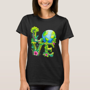Liebe Welt Erdentag 2026 Umwelt Tier Baum T-Shirt