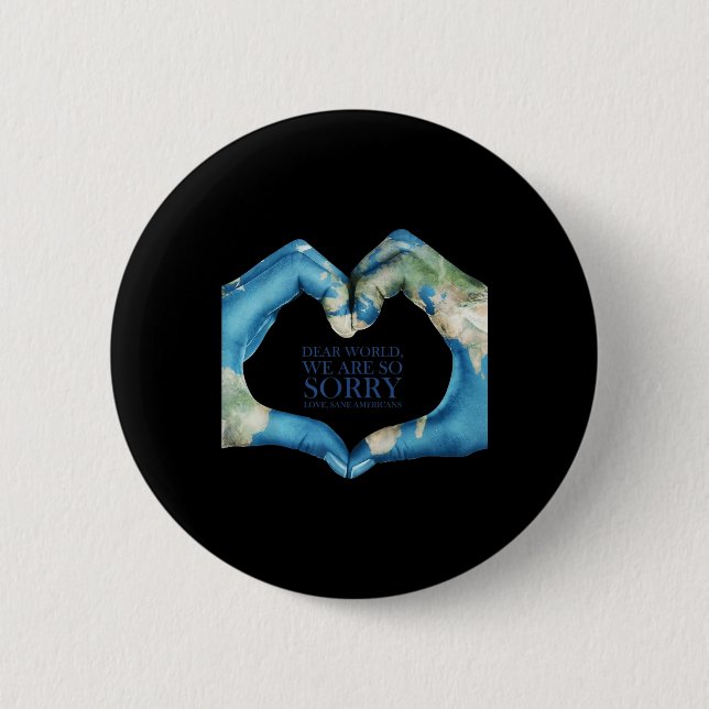 Liebe Welt war leider Vintag Button (Vorderseite)