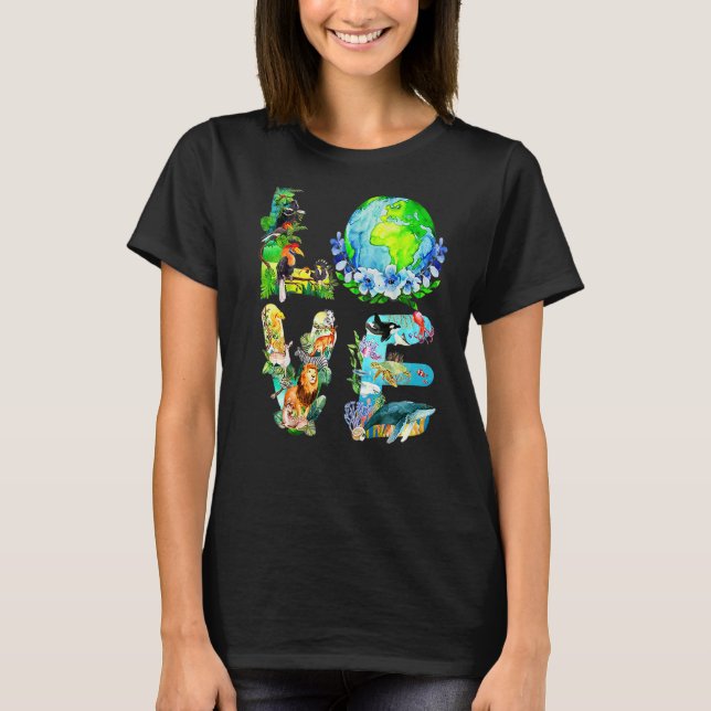 Liebe Welterdtag 2022 Planet Environmental Ani T-Shirt (Vorderseite)