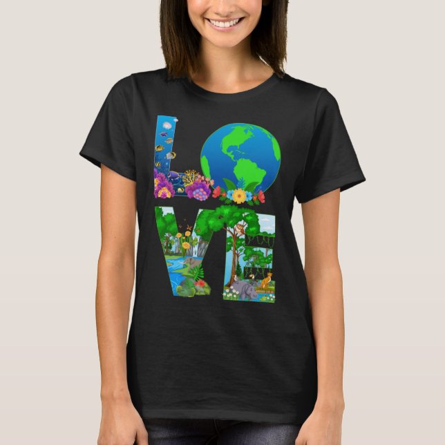 Liebe Welterdtag 2023 Planet Environmental Ani T-Shirt (Vorderseite)