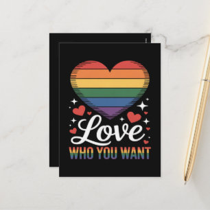 Liebe wen du willst Gay Pride LGBT  Feiertagspostkarte
