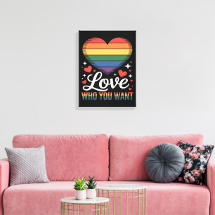 Liebe wen du willst Gay Pride LGBT Leinwanddruck