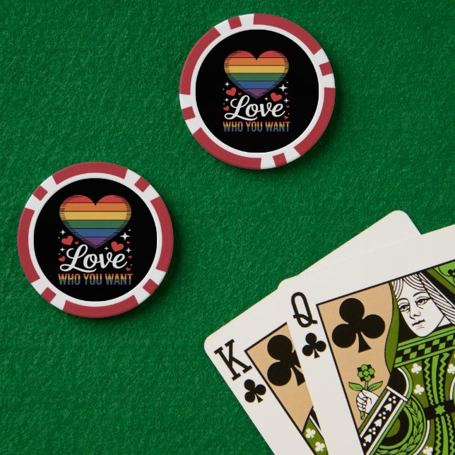 Liebe wen du willst Gay Pride LGBT Pokerchips (Pokertisch (doppelt))