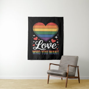 Liebe wen du willst Gay Pride LGBT Wandteppich