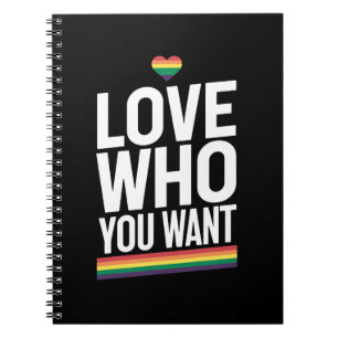 Liebe Wen Du Willst Regenbogen Schwule Pride Flagg Notizblock