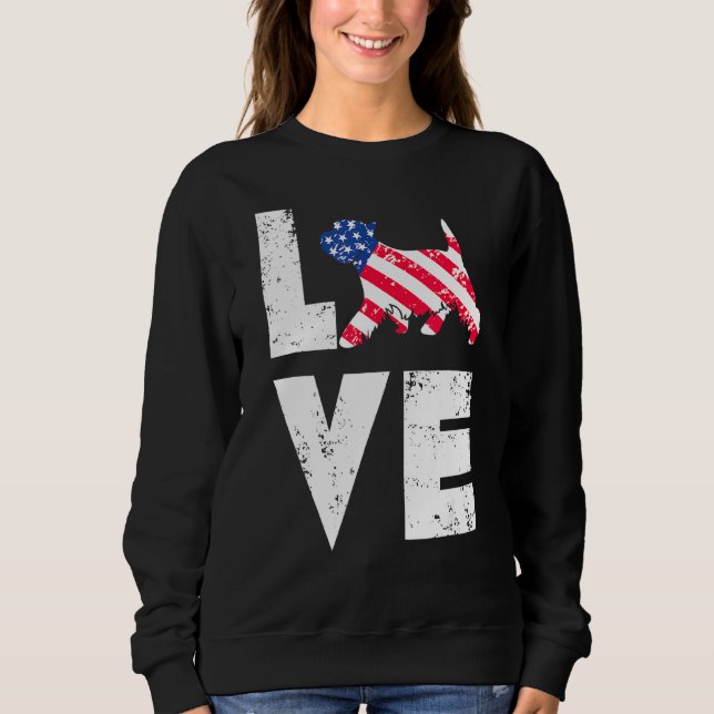 Liebe West Highland Terrier Westie US American Fla Sweatshirt (Vorderseite)