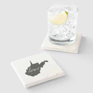 Liebe West Virginia Shaped Chalkboard Virginia Steinuntersetzer