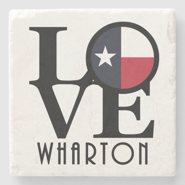 LIEBE Wharton Texas Steinuntersetzer (Vorderseite)