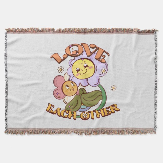 Liebe | Whimsisches Blumendesign Decke (Vorderseite)