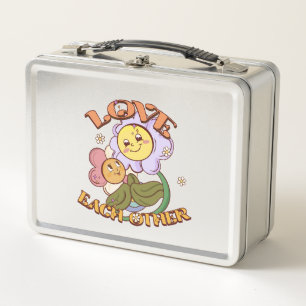 Liebe Whimsisches Blumendesign Metall Brotdose