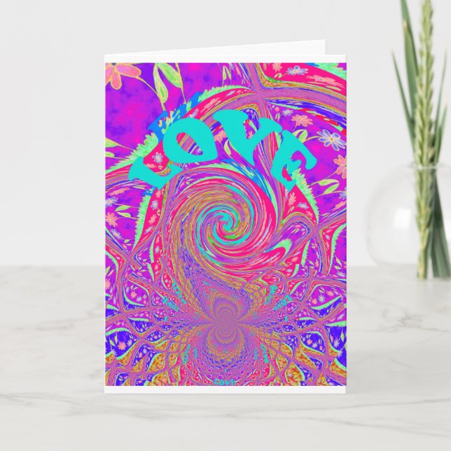 Liebe Whirlpool faszinierend Cyan Text Art Graphic Ankündigung (Vorderseite)