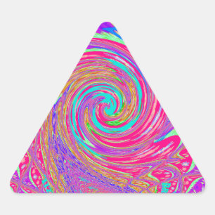 Liebe Whirlpool faszinierend Cyan Text Art Graphic Dreieckiger Aufkleber