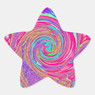 Liebe Whirlpool faszinierend Cyan Text Art Graphic Stern-Aufkleber