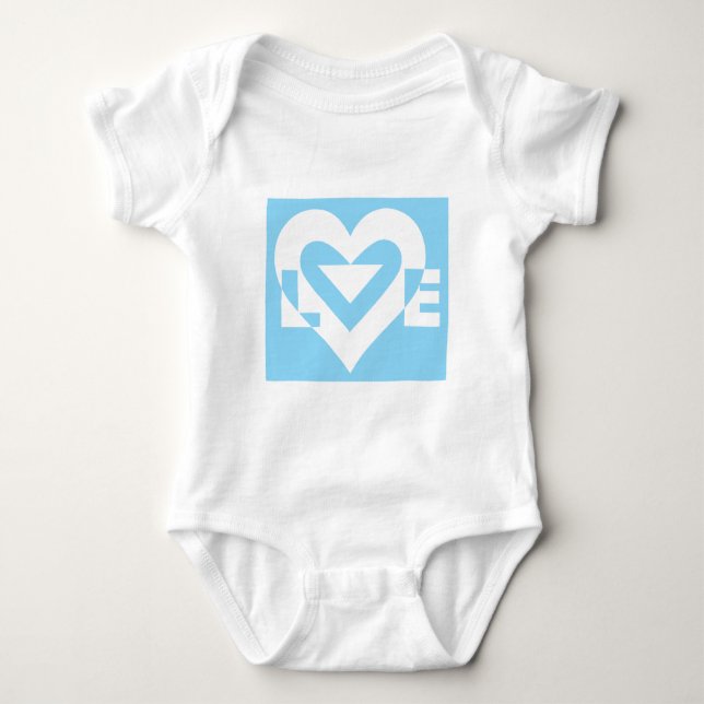 Liebe White auf Blue Baby Strampler (Vorderseite)