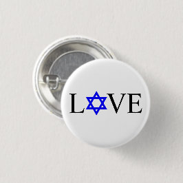 Liebe White Blue Star von David Black Typografy Button