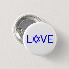 Liebe white blue Star von David typografie modern Button