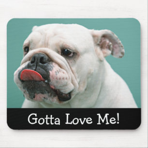 Liebe White English Bulldog Welpe Hund Mousepad