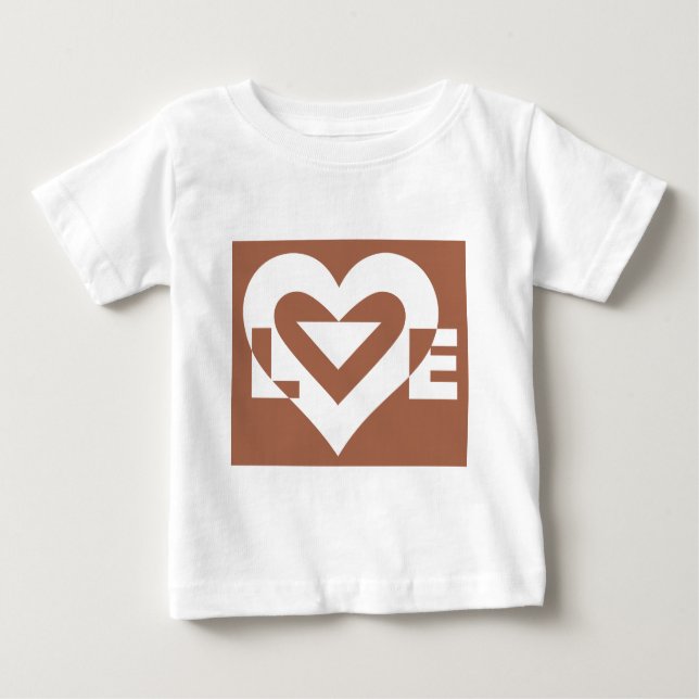 Liebe White über Brown Baby T-shirt (Vorderseite)