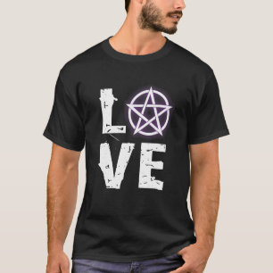 Liebe Wicca TShirt mit Pentagram für Wiccan Pagan