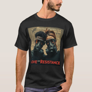 LIEBE & WIDERSTAND Moderne amerikanische Grafik T-Shirt