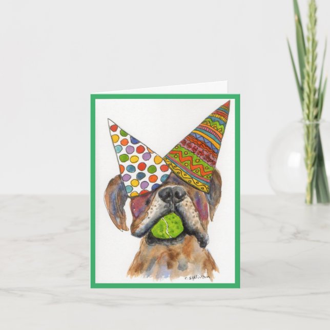 Liebe wie Boxer-Aquarell + Text Dankeskarte (Vorderseite)