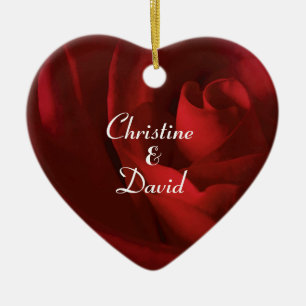 Liebe Wie eine Rote Rose Personalisiert Keramik Ornament