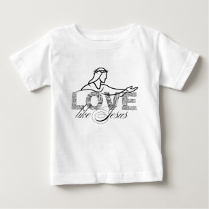 Liebe wie Jesus Christliche Typografie-Design Baby T-shirt