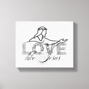 Liebe wie Jesus Christliche Typografie-Design Leinwanddruck