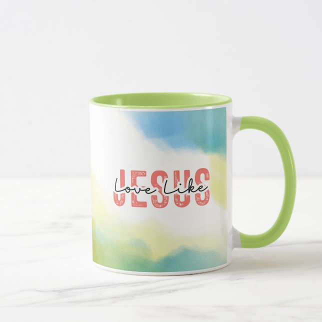 Liebe wie Jesus Christliches Zitat Tasse (Rechts)